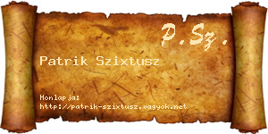 Patrik Szixtusz névjegykártya